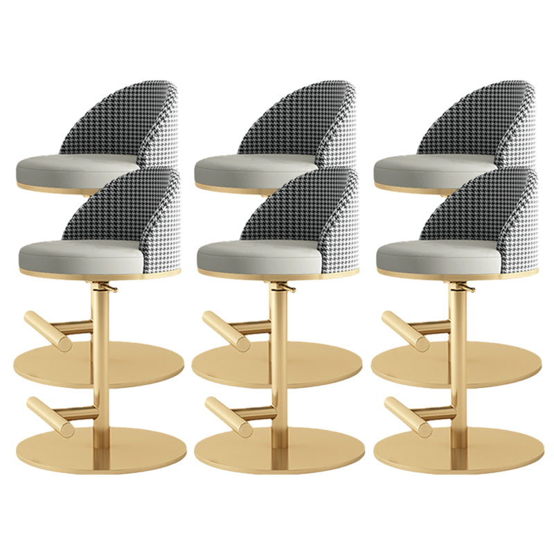 Adjustable Height Armless ar Chair Modern Upholstered Rotatable Bar Stool