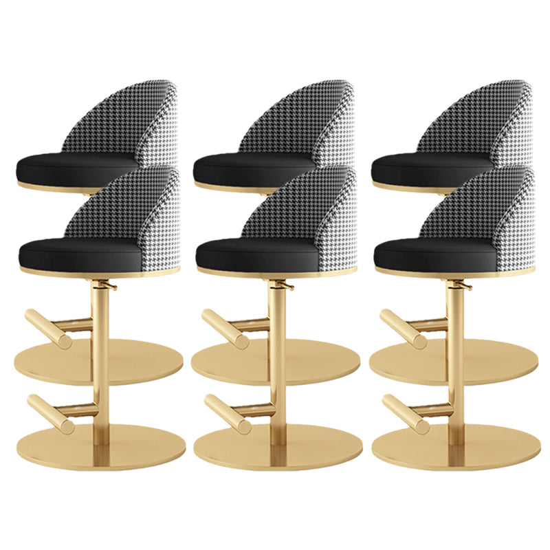 Adjustable Height Armless ar Chair Modern Upholstered Rotatable Bar Stool