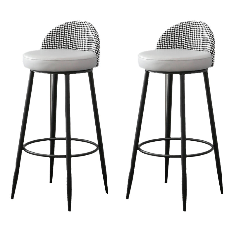 Metal Footrest Bar Stool Industrial Upholstered Armless Bar Chair