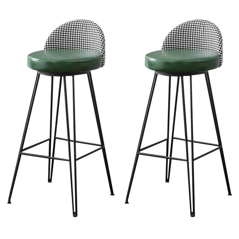 Metal Footrest Bar Stool Industrial Upholstered Armless Bar Chair