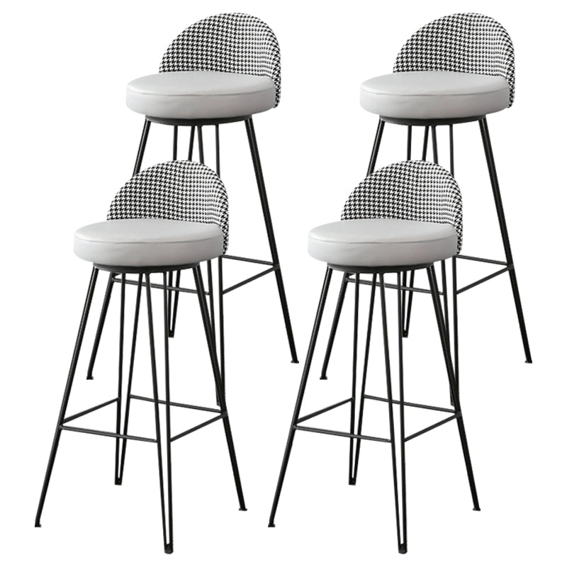 Metal Footrest Bar Stool Industrial Upholstered Armless Bar Chair