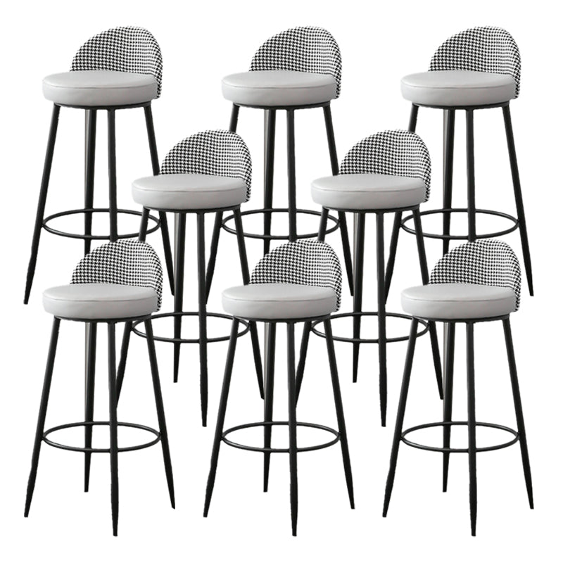 Metal Footrest Bar Stool Industrial Upholstered Armless Bar Chair
