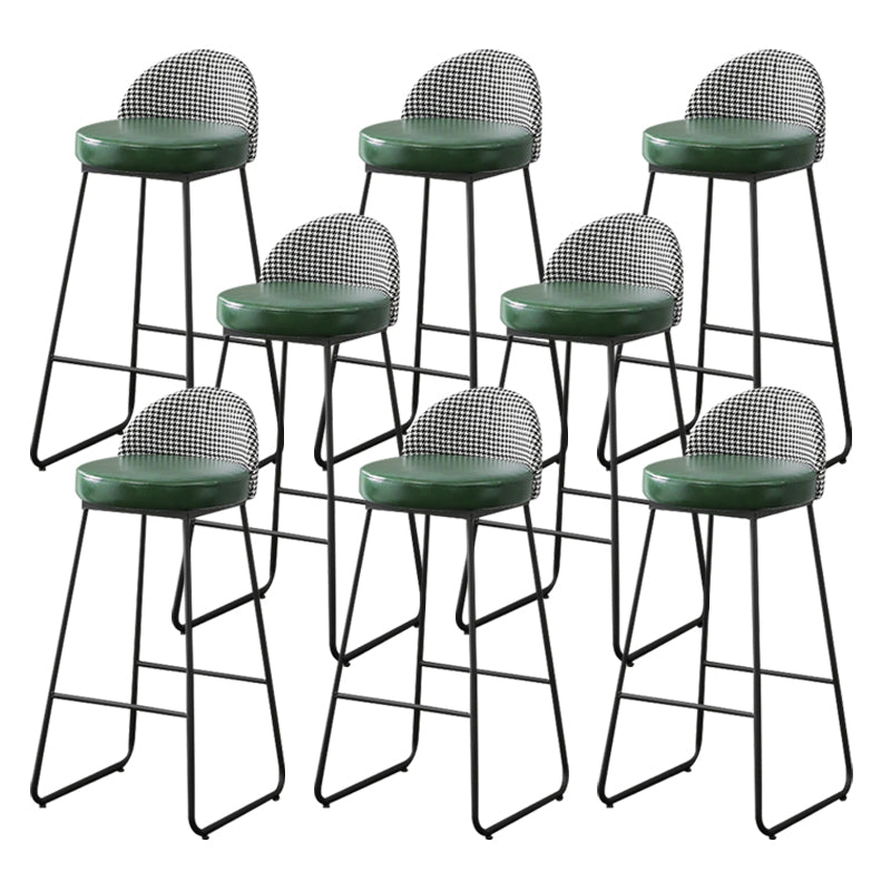 Metal Footrest Bar Stool Industrial Upholstered Armless Bar Chair