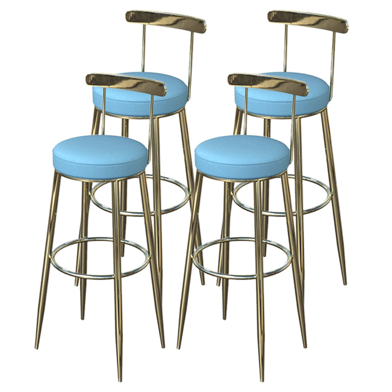 Industrial Low Back Counter Stool Armless Bar Chair with Metal Footrest