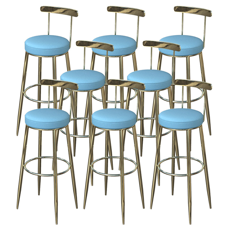 Industrial Low Back Counter Stool Armless Bar Chair with Metal Footrest