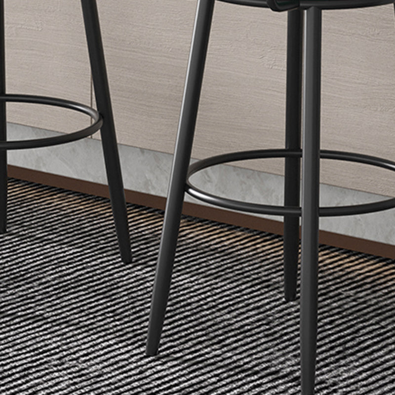 Contemporary Matte Finish Velvet Stool Milk Tea Shop Footrest Barstool