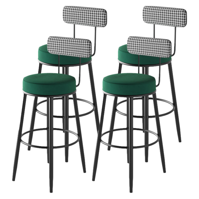 Contemporary Matte Finish Velvet Stool Milk Tea Shop Footrest Barstool