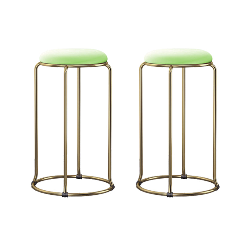 Scandinavian Stackable Counter Stool Fabric and Faux Leather Round Seat Counter Chair