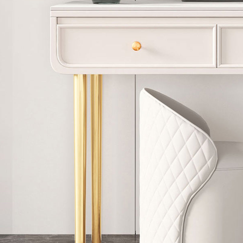 Bedroom Make-up Vanity in White/Grey Stone Top Dressing Table