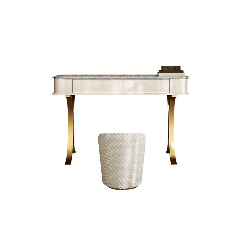 Luxurious Metal Make-up Vanity 2 Storage Drawers Vanity Table Set