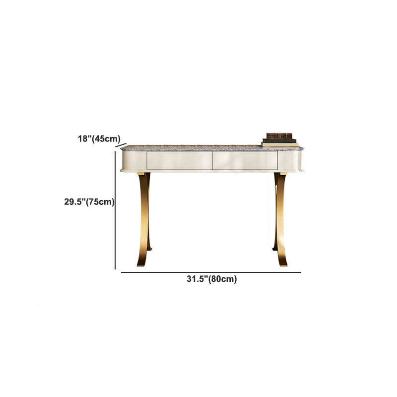 Luxurious Metal Make-up Vanity 2 Storage Drawers Vanity Table Set