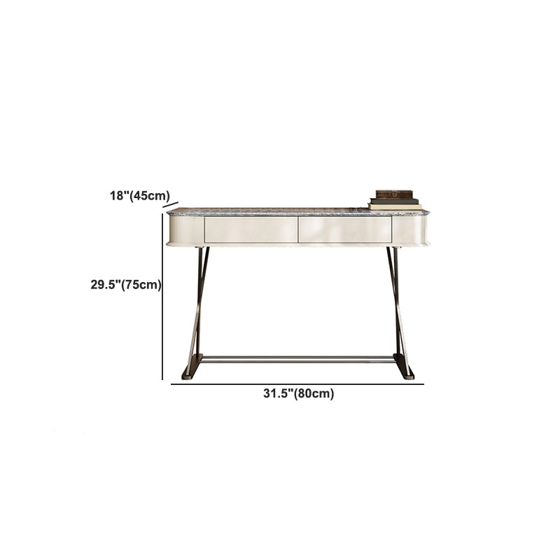 Luxurious Metal Make-up Vanity 2 Storage Drawers Vanity Table Set