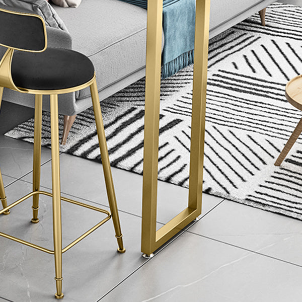 Living Room Bar Stool Table with Storage Glam Stone White Top Bistro Bar Table