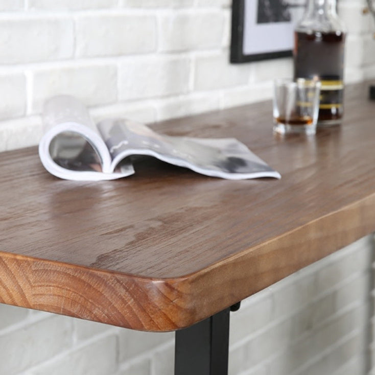 Indoor Rectangle Counter Height Table Trestle Solid Wood Natural Counter Table