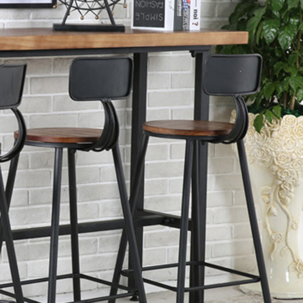 Indoor Rectangle Counter Height Table Trestle Solid Wood Natural Counter Table