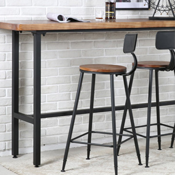 Indoor Rectangle Counter Height Table Trestle Solid Wood Natural Counter Table