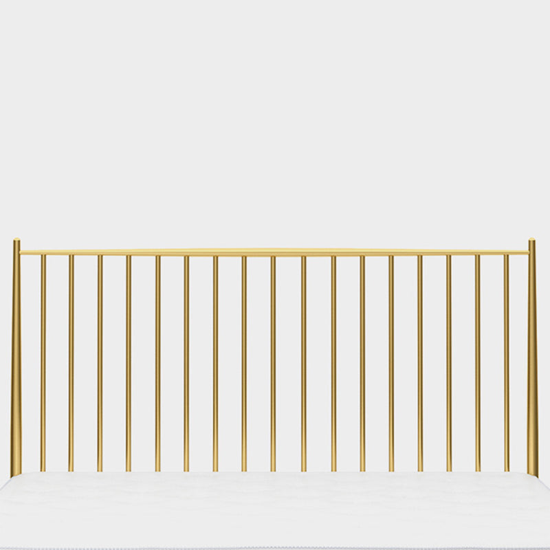 Glam Open-Frame Bed with Rectangular Headboard, Metal Standard Bed