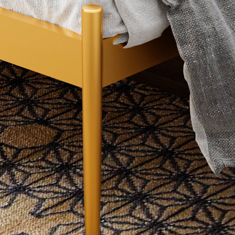 Glam 47" Tall Metal Open-Frame Bed with Rectangular Headboard