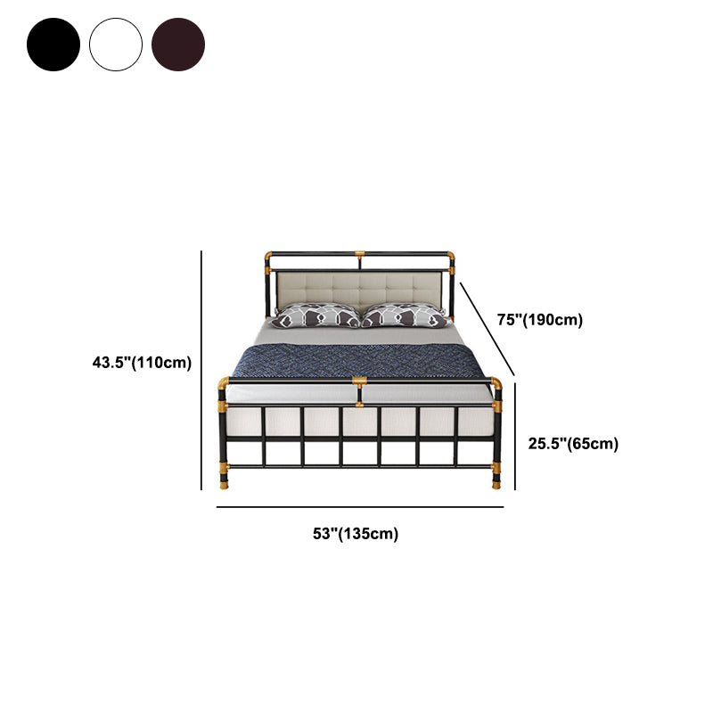 Tufted 43.3" H Bed Frame Industrial Style Metal Open-Frame Bed