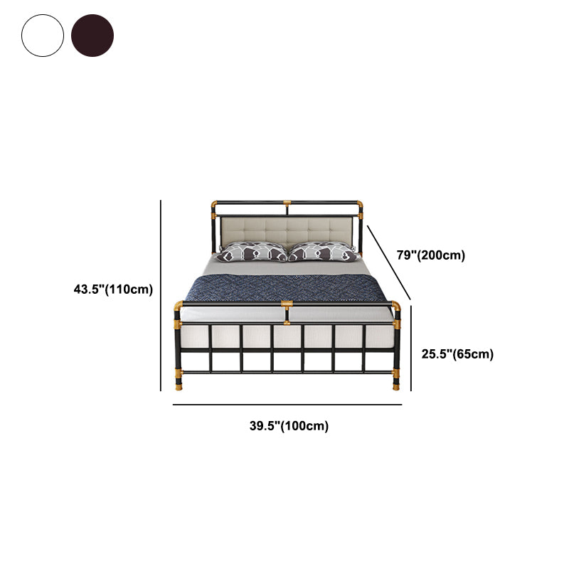 Tufted 43.3" H Bed Frame Industrial Style Metal Open-Frame Bed