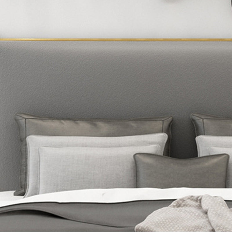 Upholstered Bed Frame Luxurious Metal Standard Bed in Gold Finish