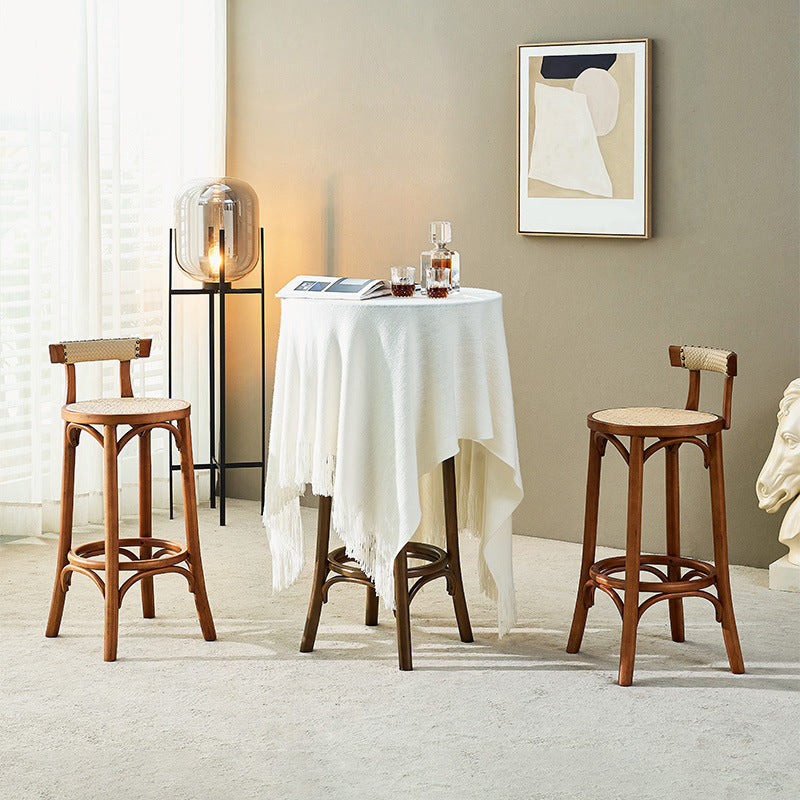 Solid Wood Bar Stool Modern Armless Sitting 28-inch Bar Stool