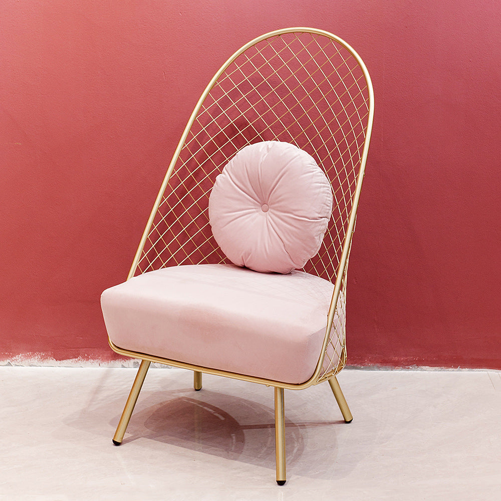 Glam 23.6" Wide Pillow Back Sponge Metal Frame Armless Chair