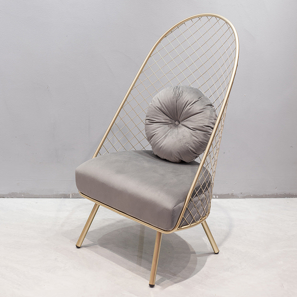 Glam 23.6" Wide Pillow Back Sponge Metal Frame Armless Chair