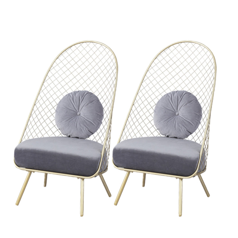 Glam 23.6" Wide Pillow Back Sponge Metal Frame Armless Chair