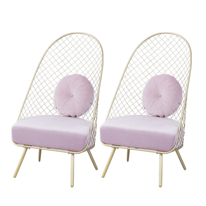 Glam 23.6" Wide Pillow Back Sponge Metal Frame Armless Chair