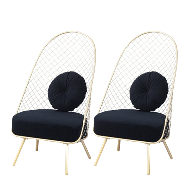 Glam 23.6" Wide Pillow Back Sponge Metal Frame Armless Chair