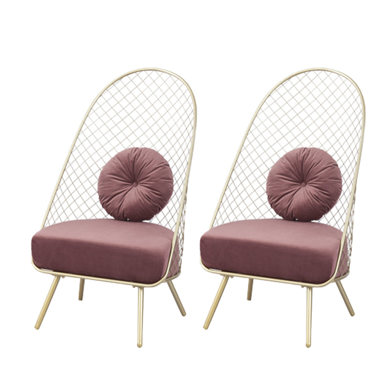 Glam 23.6" Wide Pillow Back Sponge Metal Frame Armless Chair