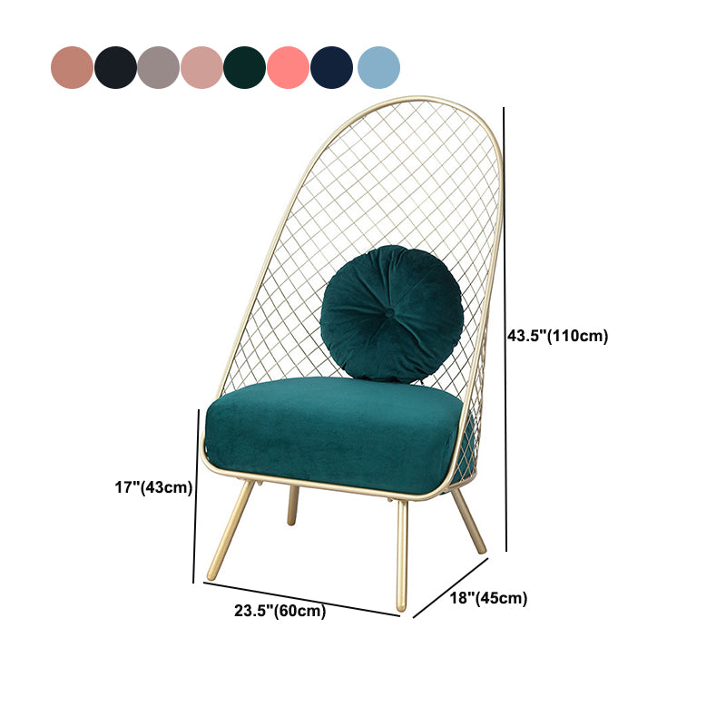 Glam 23.6" Wide Pillow Back Sponge Metal Frame Armless Chair