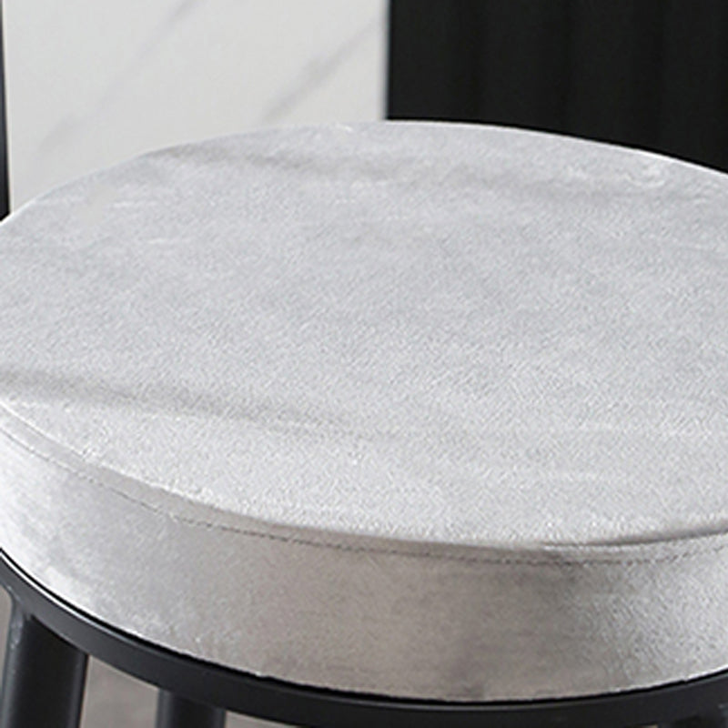 Industrial Metal Footrest Bar Chair Round Upholstered Bar Stool