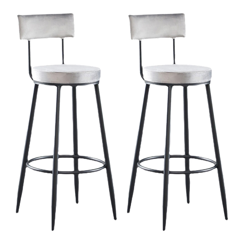 Industrial Metal Footrest Bar Chair Round Upholstered Bar Stool
