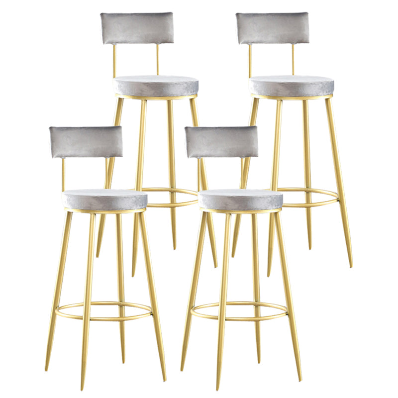 Industrial Metal Footrest Bar Chair Round Upholstered Bar Stool