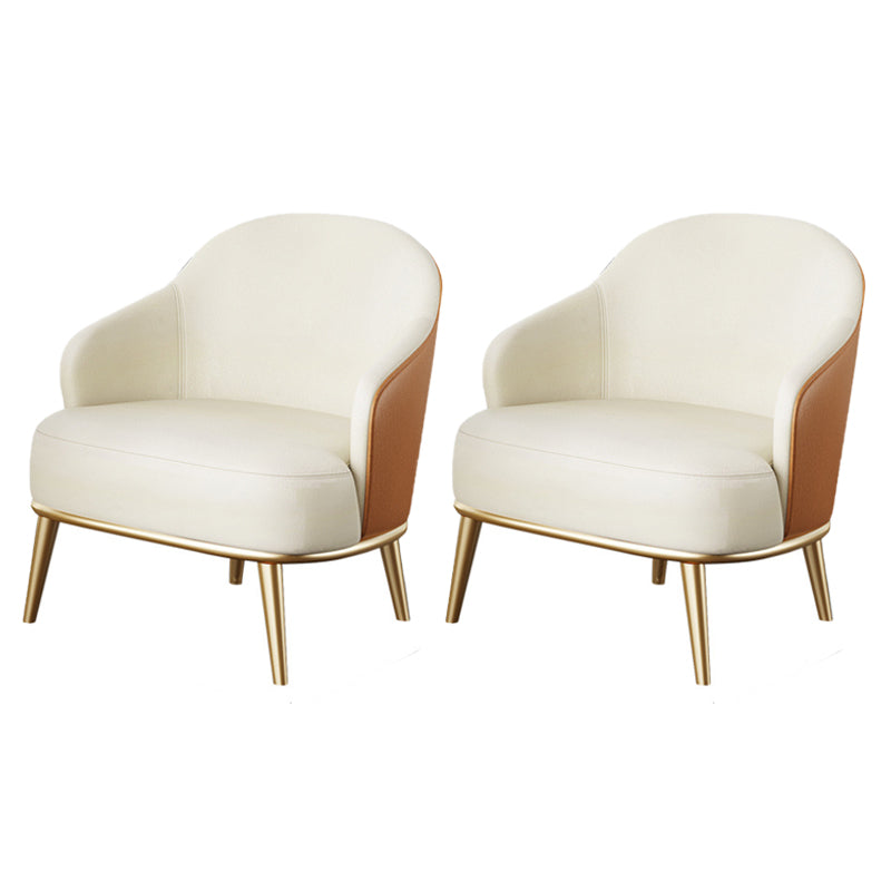 Contemporary Leather Arms Included Sloped Arms Accent Armchair