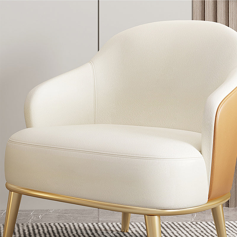 Contemporary Leather Arms Included Sloped Arms Accent Armchair