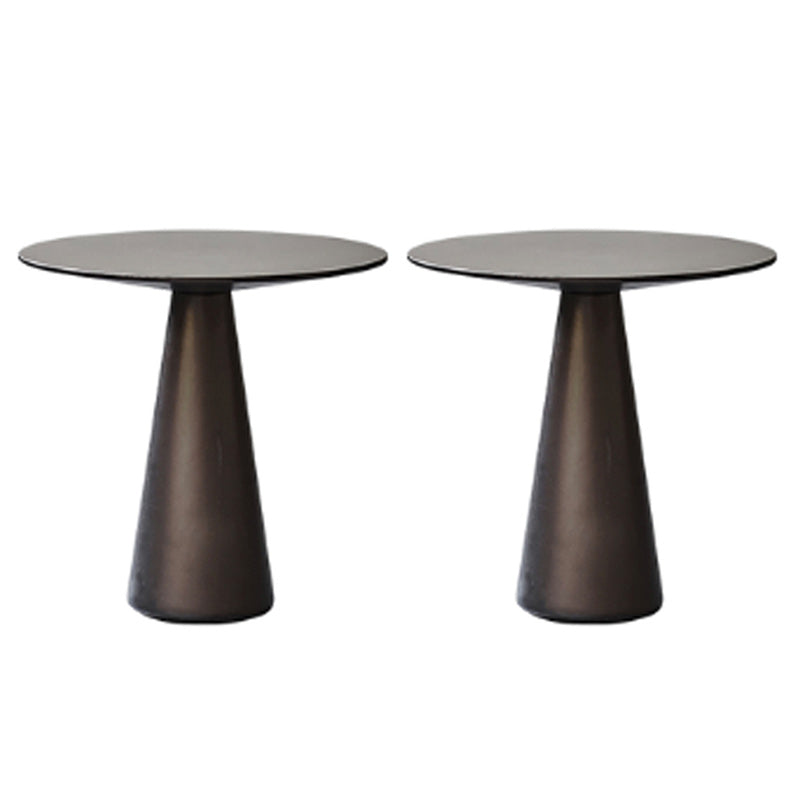 Round Pedestal Base Metal Table Medieval Modern Style Side Table