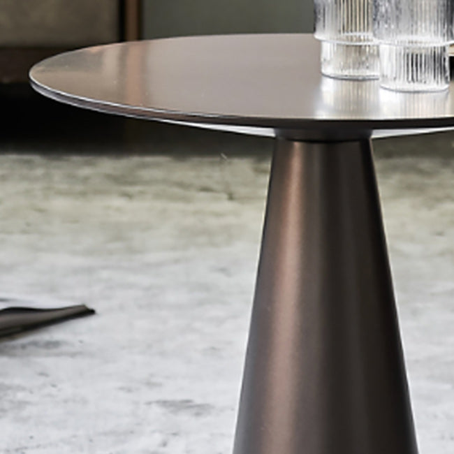 Round Pedestal Base Metal Table Medieval Modern Style Side Table