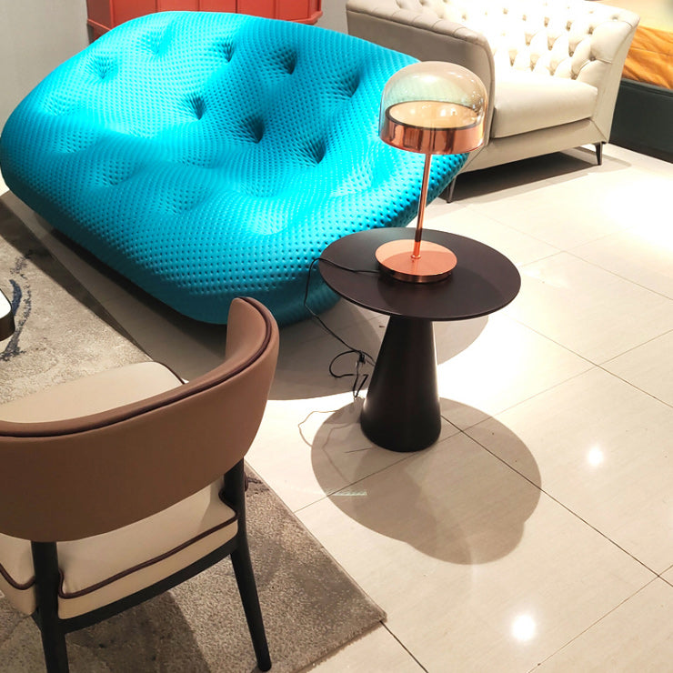 Round Pedestal Base Metal Table Medieval Modern Style Side Table