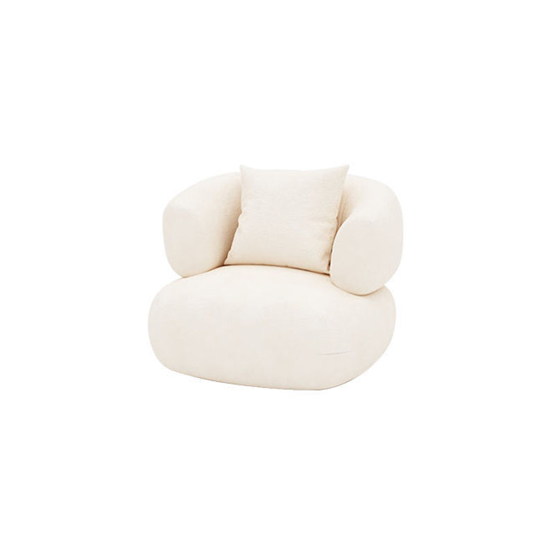 Wool White Tuxedo Arm Sofa Contemporary Standard Sofa with Tight Back