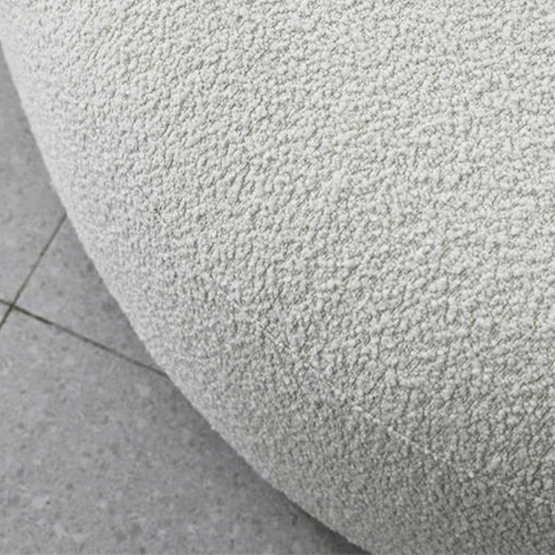 Contemporary Curved Wool Sofa Sloped Armed Sofa in White of 27.56" H