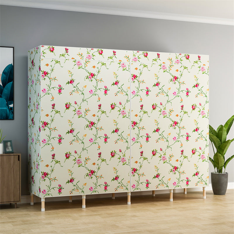 Modern Style Wardrobe Metal 1-Door Wardrobe Closet with Legs