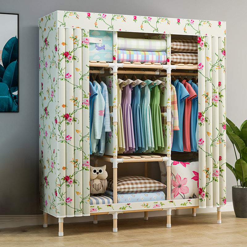 Modern Style Wardrobe Metal 1-Door Wardrobe Closet with Legs