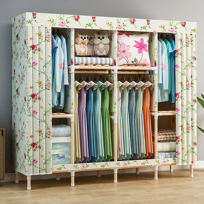 Modern Style Wardrobe Metal 1-Door Wardrobe Closet with Legs