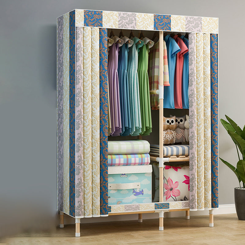 Modern Style Wardrobe Metal 1-Door Wardrobe Closet with Legs