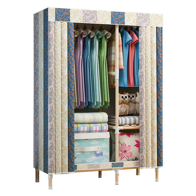 Modern Style Wardrobe Metal 1-Door Wardrobe Closet with Legs