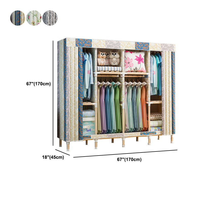 Modern Style Wardrobe Metal 1-Door Wardrobe Closet with Legs