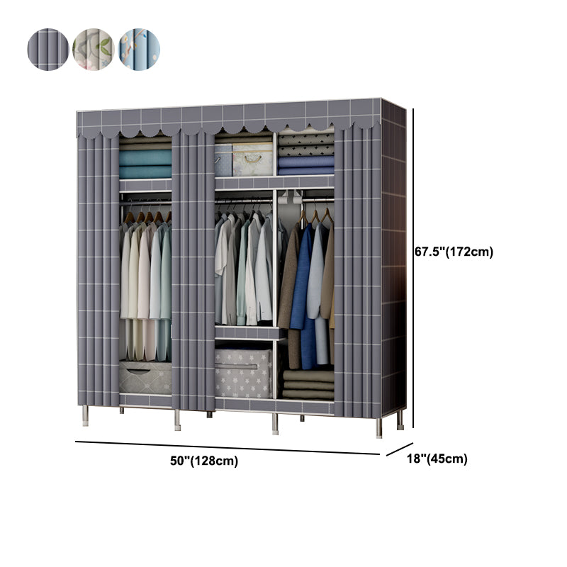 Modern Style Bedroom Wardrobe Metal Wardrobe Closet with Shelves
